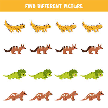 Find Australian animal which is different from others. Worksheet for kids.
