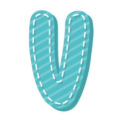 Fabric Patch Alphabet Vector