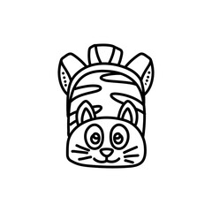 Kid’s school bag doodle hand drawn vector illustration.