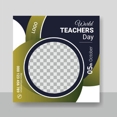 World Teachers day Social media posts banner template design, education, study square poster design