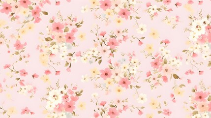 Samless pink flower bunch design pattern