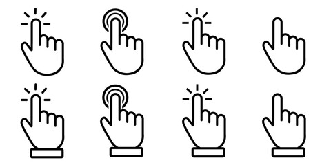Hand click icon vector. pointer icon vector. hand cursor icon vector