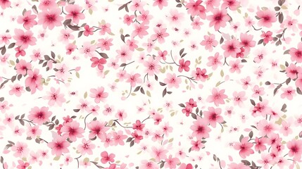 Samless pink flower bunch design pattern