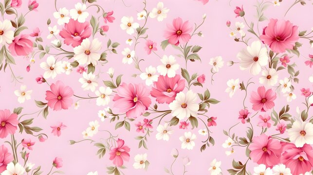 Fototapeta  pink flower bunch design pattern