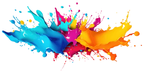 Fotobehang Colorful paint 3d splash. Isolated element on the transparent background. High quality Illustration. © Mari Dein