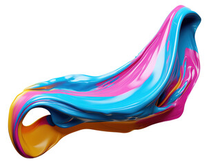 Obraz na płótnie Canvas Colorful paint 3d splash. Isolated element on the transparent background. High quality Illustration.