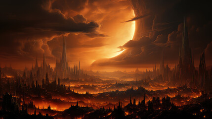 Obraz premium The Desolate Echoes: Dystopian Apocalyptic City as Envisioned by Generative AI