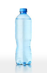 small plastic bottle with mineral water - 647729402