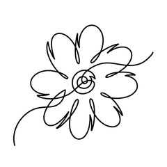 Vector continuous one line flower illustration