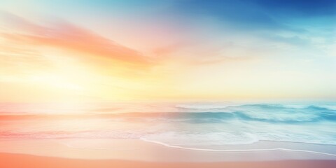 Naklejka na ściany i meble shot of beach with blue sky and sunshine