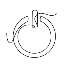 Vector continuous one line power button illustration
