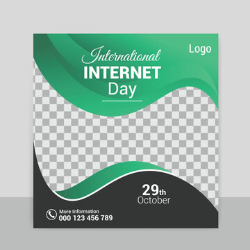 International Internet Day social media post design template