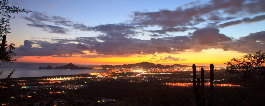 View Of Cabo San Lucas At Sunset; Cabo San Lucas, Baja California Sur, Mexico