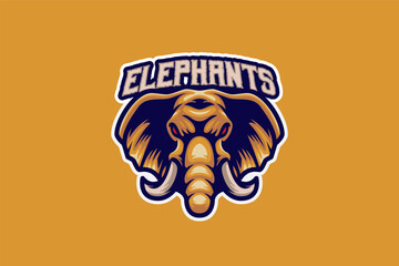 Elephant mascot logo template suitable for gaming logo