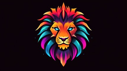 lion's head in full color vector