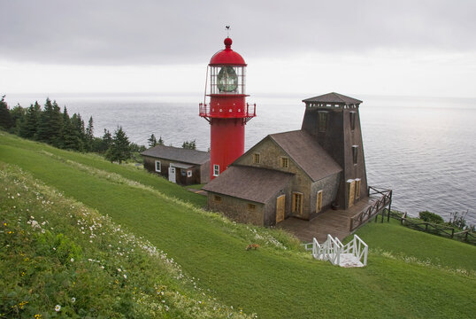 Marconi Station And Pointe A La Renommee Lighthouse; Pointe A La Renommee, Quebec, Canada