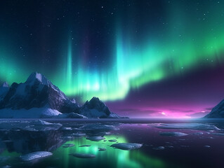 Beautiful aurora landscape