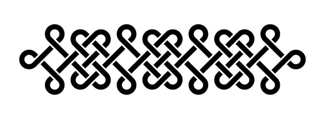 Celtic weaving interlaced black border divider - 647733641