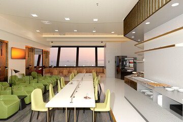 Fototapeta premium 3D Rendering Airport Lounge