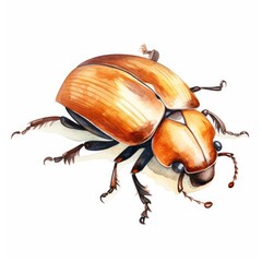 watercolor painting of beetle isolated on white background