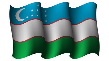 uzbekistan waving flag design vector illustration