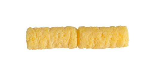 crispy butter corn roll on white.clipping path.