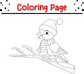 Merry Christmas Black and white vector illustration for coloring book.