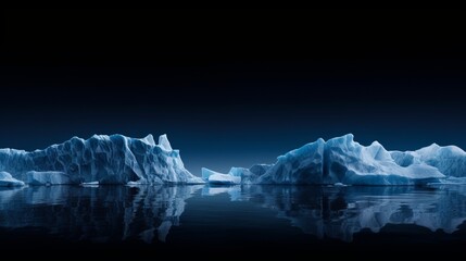 nighttime photo of an iceberg in the ocean