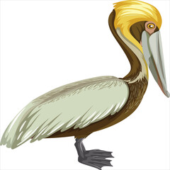 pelican isolated on white.illustration of a pelican