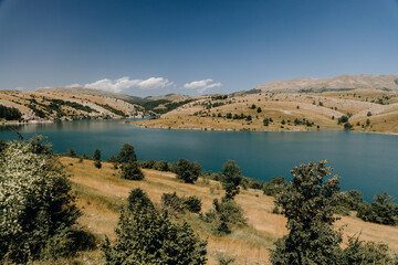 lake and mountains