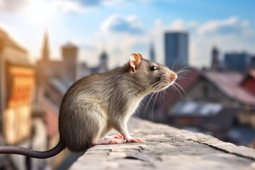 Rat Sitting on Wall
