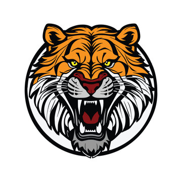 tiger head mascot logo design vector 