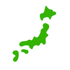 Simple Japan map icon. Japanese topography. Vector.