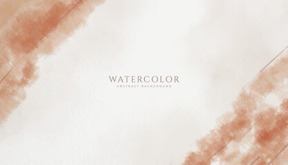 Abstract horizontal watercolor background. Neutral light colored empty space background illustration