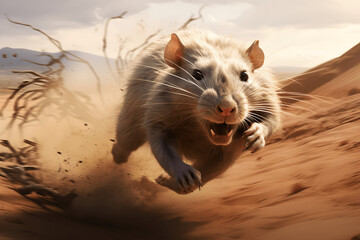 Desert mouse running very fast in the desert, animal, mouse, desert mouse, run, animal mouse running around, animals hunting
