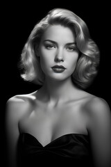 Black and white portrait of a woman