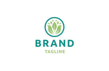 Leaf bird logo icon design template flat vector