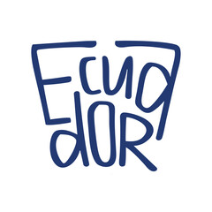 Ecuador. Names of world capitals. Design elements. Concept lettering. South America	