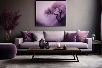 minimal living room table in color Mystic Purple