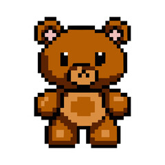 Teddy Bear Pixel Art collection funny animated animated in vector