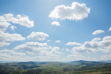 Naklejka premium blue sky with white clouds nature travel hiking