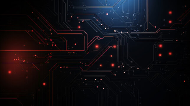 Dark background for technology, electronic circuit concept