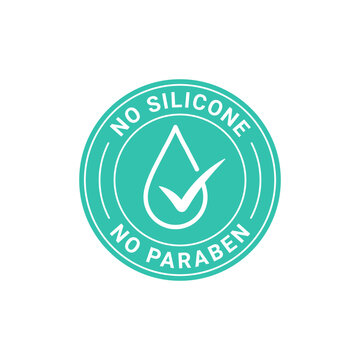 No silicone, no paraben vector label, stamp