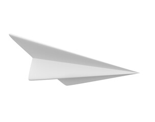 Fototapeta na wymiar Paper plane in on transparent background in 3d rendering