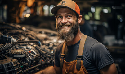 Fototapeta premium Powering Progress: The Role of an Automotive Engineering Technician.