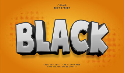 Black editable text effect style 3d.