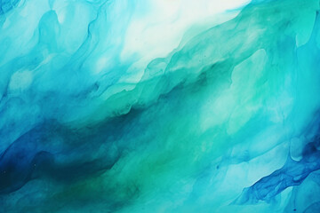 Abstract multicolored acrylic paint ink painted waves texture on canvas background banner Generative AI