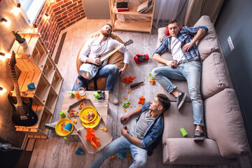 Guys after the party