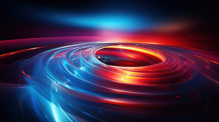 Obraz premium Smooth Concentric Circular Patterns with Colorful Light Streaks