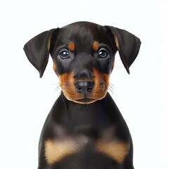 Obraz premium Delightful Doberman Doggy Love, Generative AI